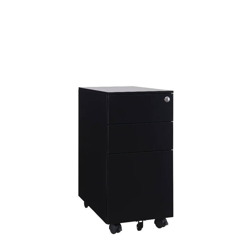 COOLBABY Mobile Pedestal 3-Drawer Cabinet with Lock, File Hanger, and Wheels - A4, Letter, Legal Size - COOLBABY