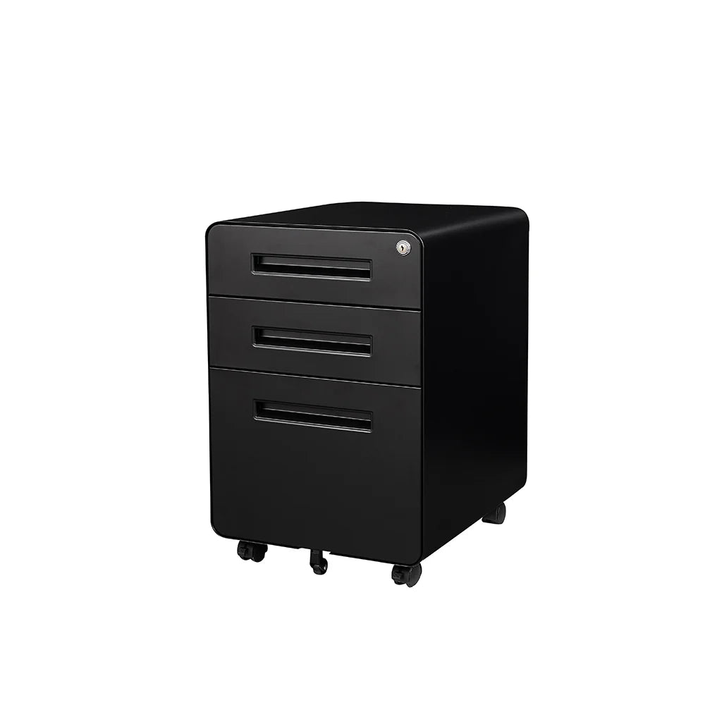 COOLBABY Casey Black Metal Mobile Drawer Pedestal – Secure, Durable, and Versatile Storage Solution - COOLBABY