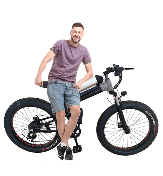 MEGAWHEELS 48V Fat Tire Electric Bike - 26 Inch, 350W Motor, 21-Speed, Foldable Mountain eBike - COOLBABY