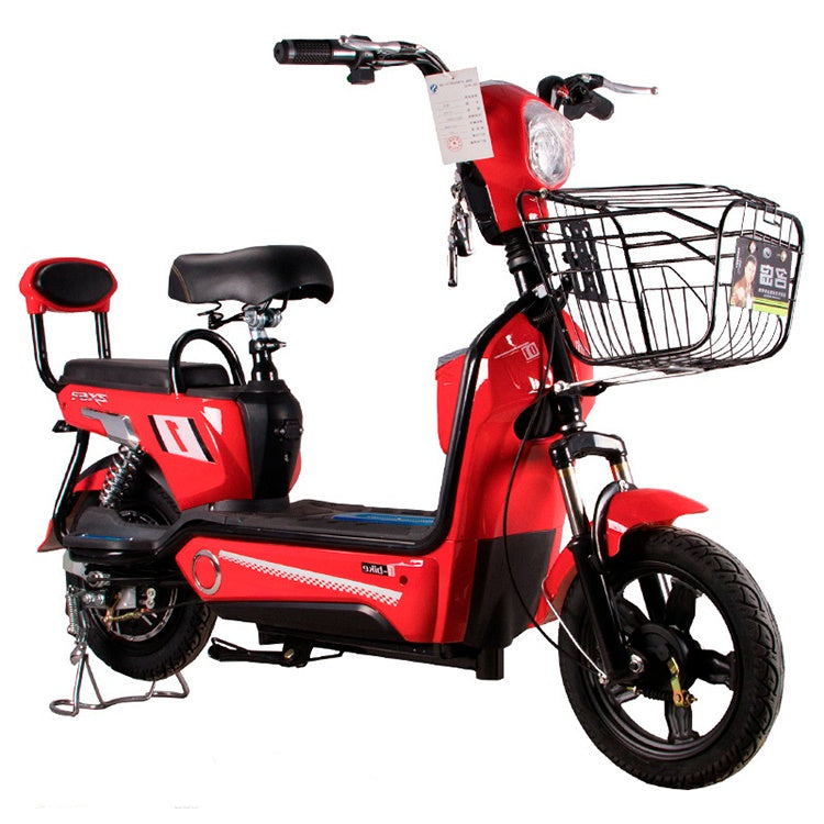 Trendy 48V Grocery Electric Scooter by MegaWheels - Electric E-Bike with Pedal, 2 Seats, Basket - COOLBABY