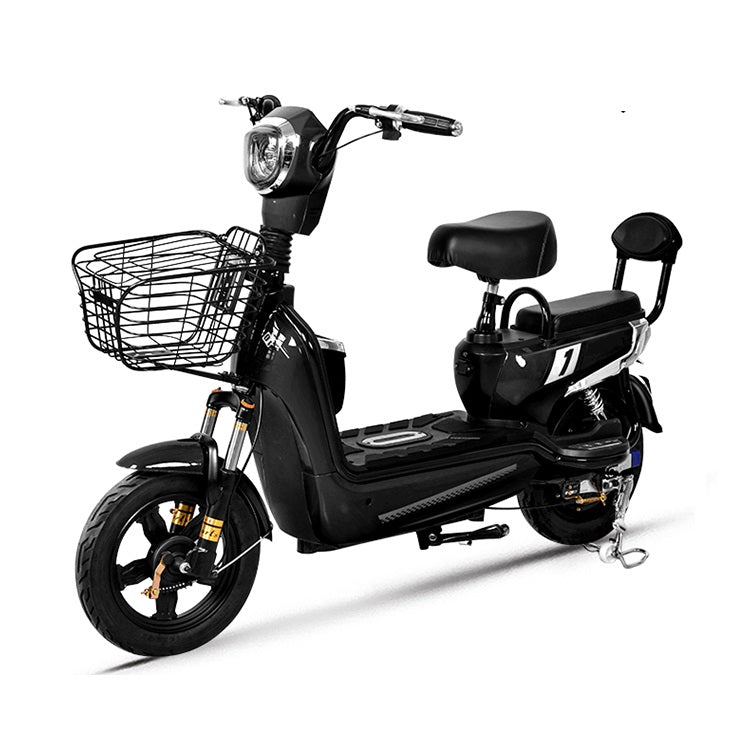 Trendy 48V Grocery Electric Scooter by MegaWheels - Electric E-Bike with Pedal, 2 Seats, Basket - COOLBABY