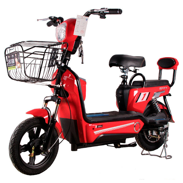 Trendy 48V Grocery Electric Scooter by MegaWheels - Electric E-Bike with Pedal, 2 Seats, Basket - COOLBABY