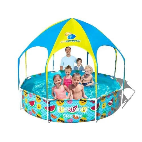 Splash-in-shade Play Pool 2.44m x 51cm, Orange/Yellow - COOLBABY