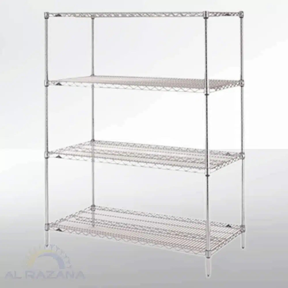 COOLBABY METROSEAL 4 Wire Shelving Unit - Adjustable Chrome Shelves, 122x53 cm - COOLBABY