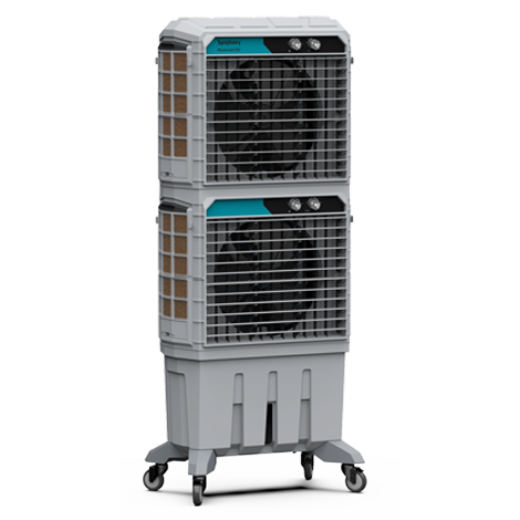 Portable Industrial Evaporative Air Cooler, Indoor And Outdoor Areas - With Strong Wheels & Brakes - (125-litres) - COOLBABY