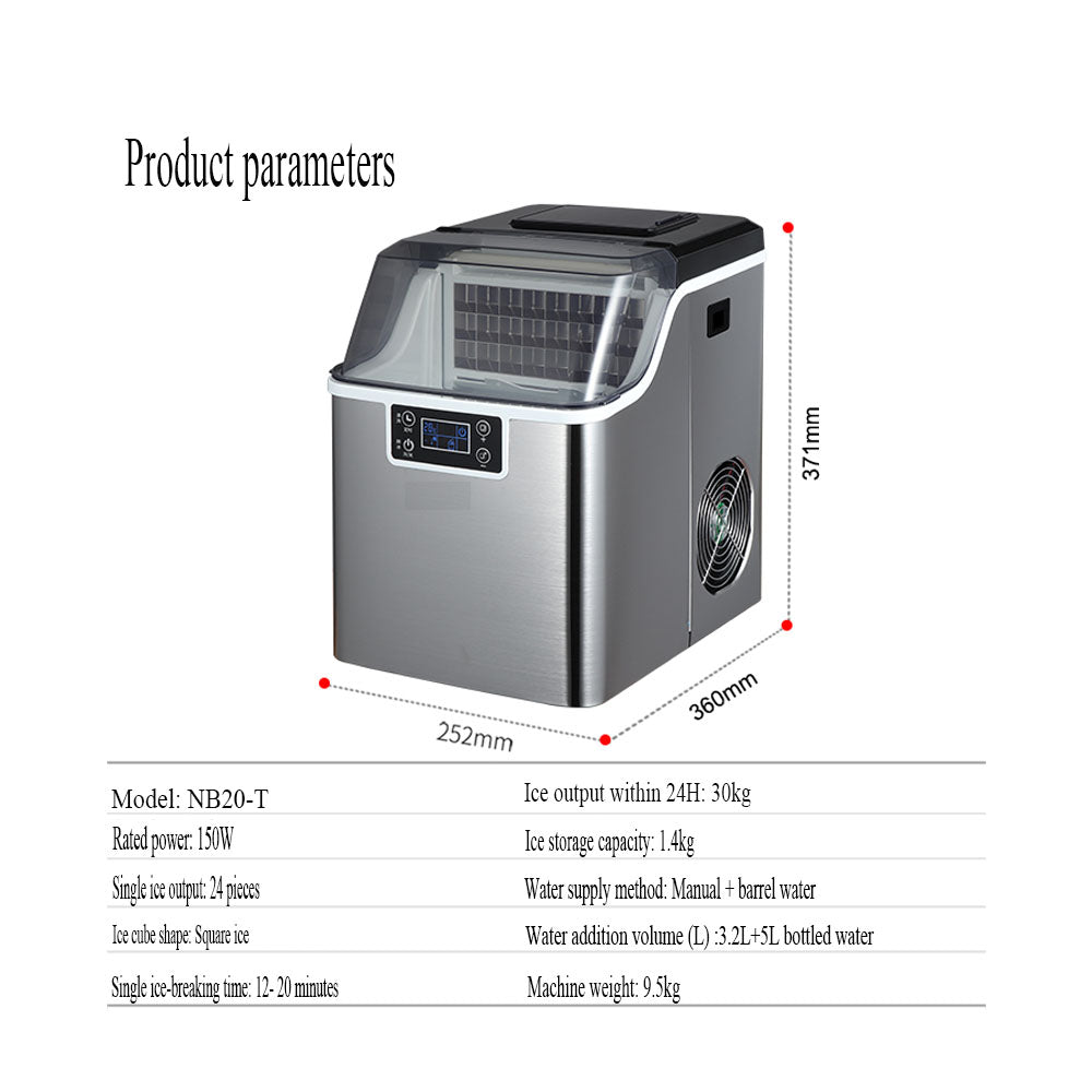 Countertop Stainless Steel Ice Maker (45 lbs/day)