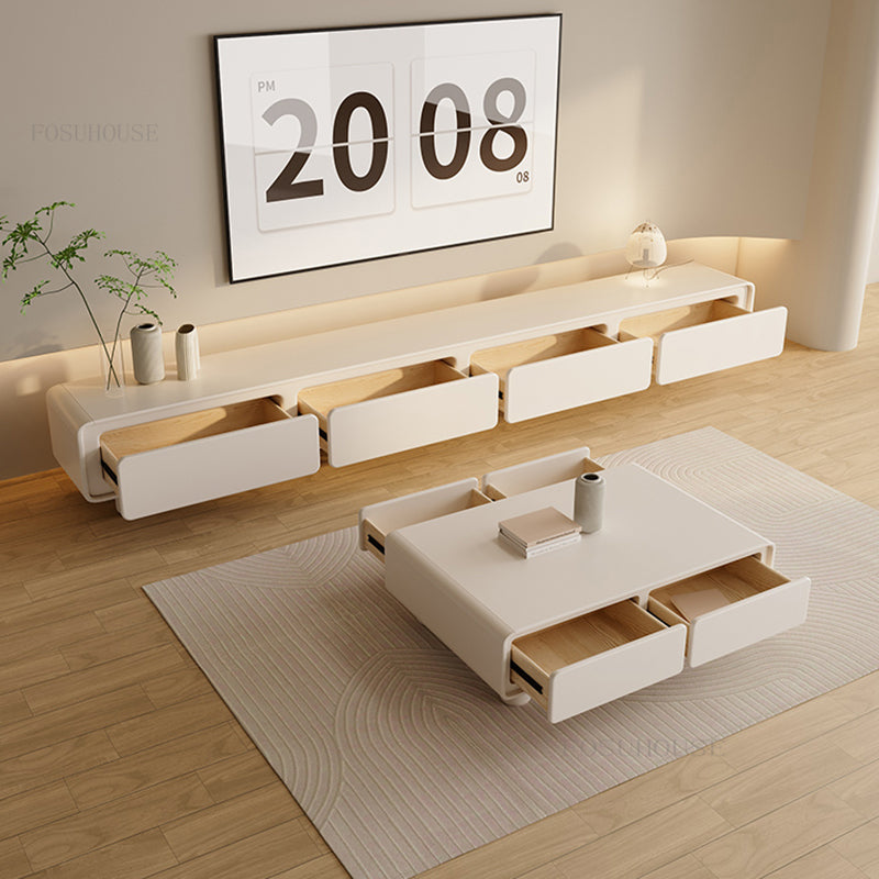 Living room Table Set Simple, Tv Table with Matching Coffee Table - COOLBABY