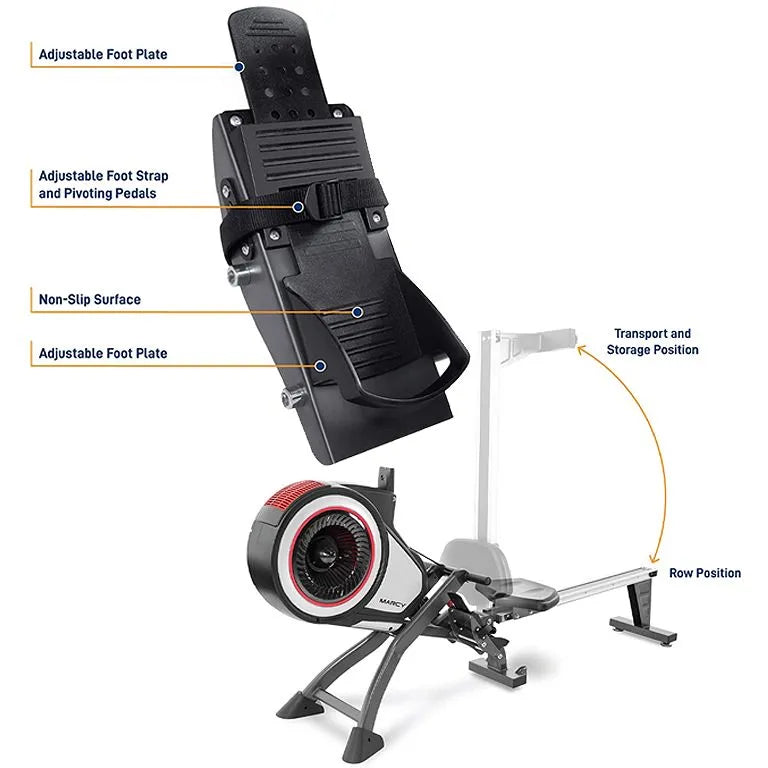 Marcy NS 6050RE Folding Turbine Rower: Air Rowing Machine with 8 Resistance - COOLBABY