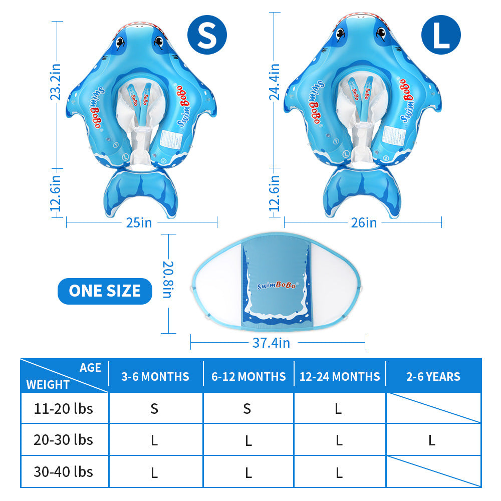 COOLBABY WQSJ-ETYQ02 Baby Swimming Float,Baby Swimming Float with Canopy Swimming Pool Float Inflatable Swim Rings Baby Seat Boat,Size L… - COOLBABY