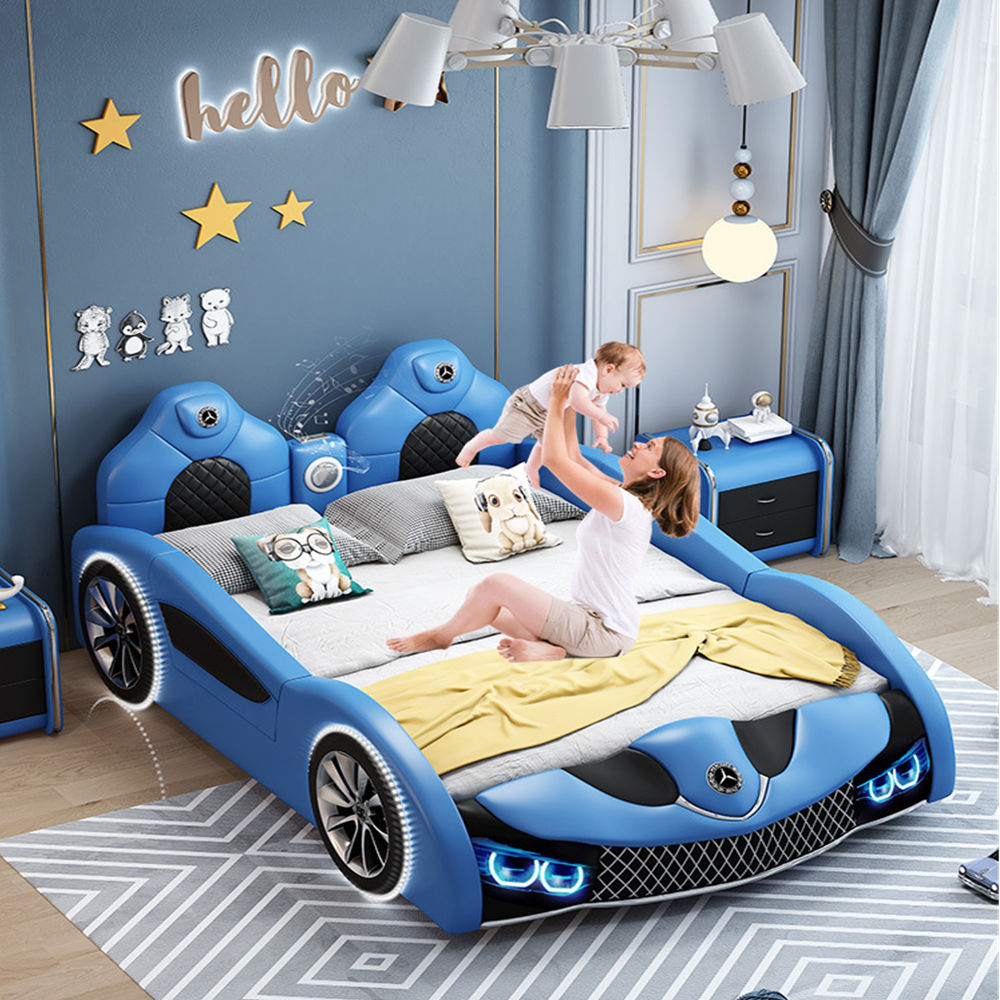 COOLBABY ZLJ1126 Children's Bed Boys Bed Car Style Single Bed - COOLBABY