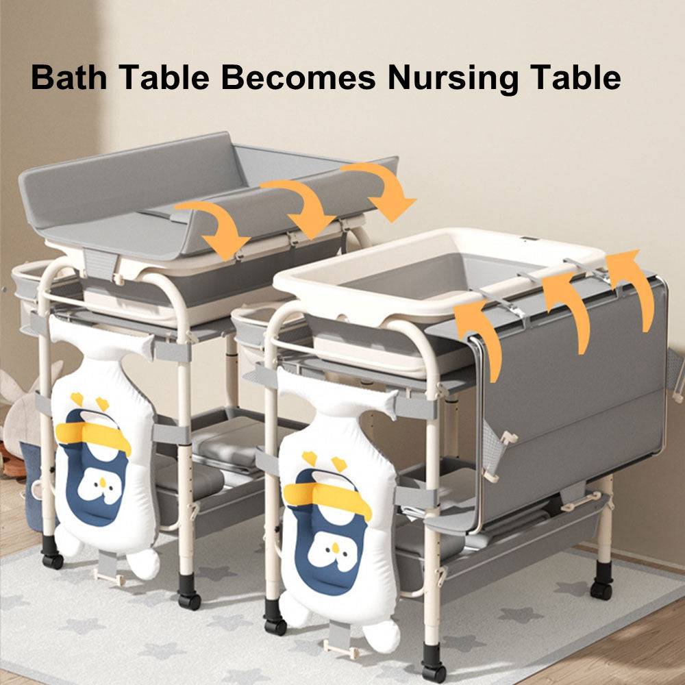 COOLBABY Portable Baby Changing Table,Foldable Changing Table Dresser Changing Station for Infant,Nursing Bath 2 in 1 - COOL BABY