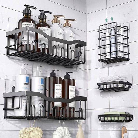 COOLBABY WQSJ-ZWJ01 5 Pack Adhesive Shower Organizer for Bathroom Storage&Home Decor&Kitchen - COOL BABY