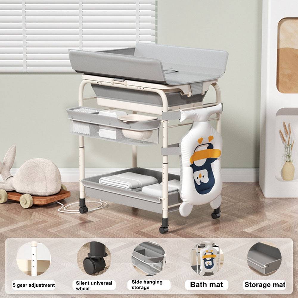 COOLBABY Portable Baby Changing Table,Foldable Changing Table Dresser Changing Station for Infant,Nursing Bath 2 in 1 - COOL BABY