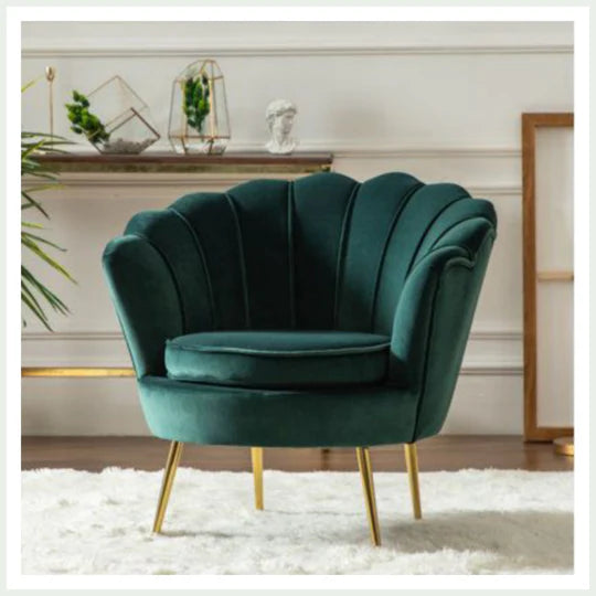 Velvet Barrel Chair, Café Chair, Home Chair - COOLBABY