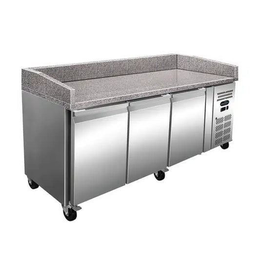Dinox PZ3600TN 3 Door Pizza Counter Chiller 635L | Marble Top | R134a Refrigeration | Italian Technology