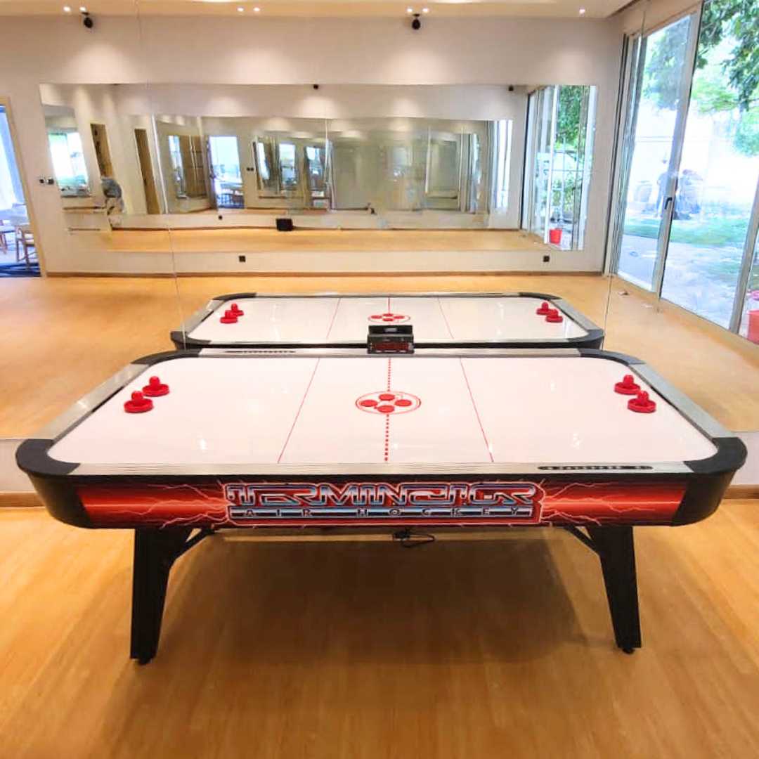 Rais 7FT Air Hockey Table with Overhead Electronic Scoreboard | Regulation Size Game Table