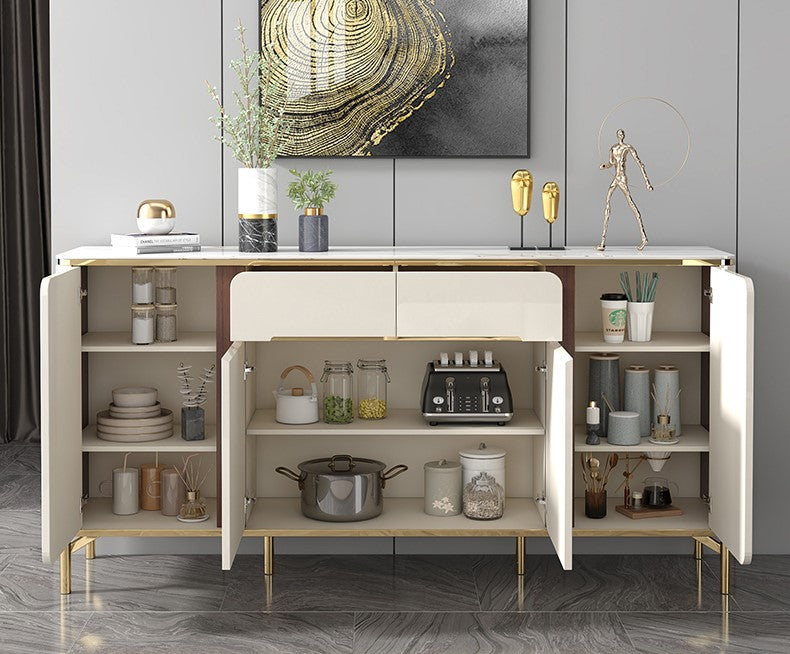 Slate Marble Top Sideboard Coffee Bar Buffet Cabinet - COOLBABY