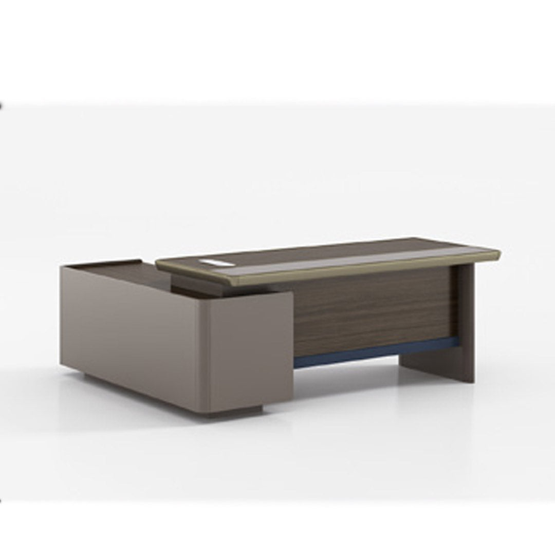 COOLBABY Modern Executive Office Table SB-200 – Sleek Brown Design with Spacious Work Surface - COOLBABY