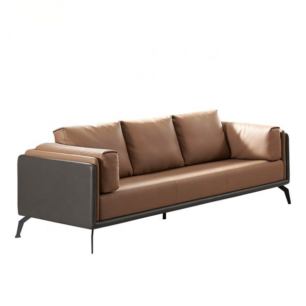 COOLBABY Premium Brown PU Leather Sofa Set – Durable Metal Frame & Cushioned Comfort (SF-221)