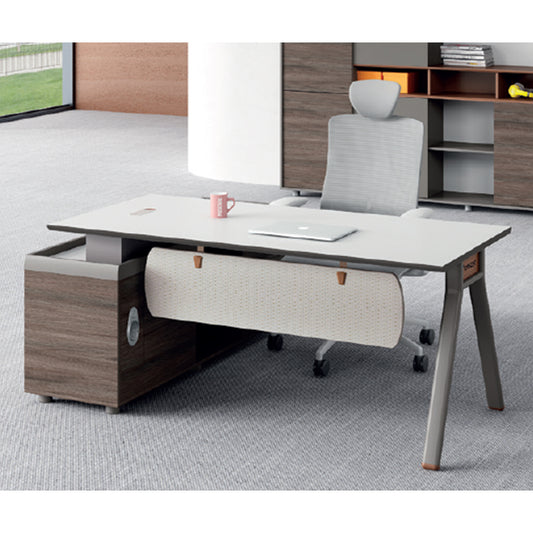 COOLBABY Premium SHN-2-160 Office Table - White & Brown | Scratch & Water Proof - COOLBABY