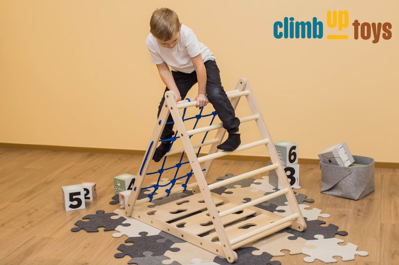 Triangle 3-in-1 Climbing Set Clouds, Net, Bars