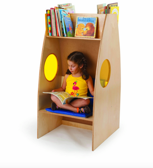 Wooden Study Unit Seat and Book Storage Combo