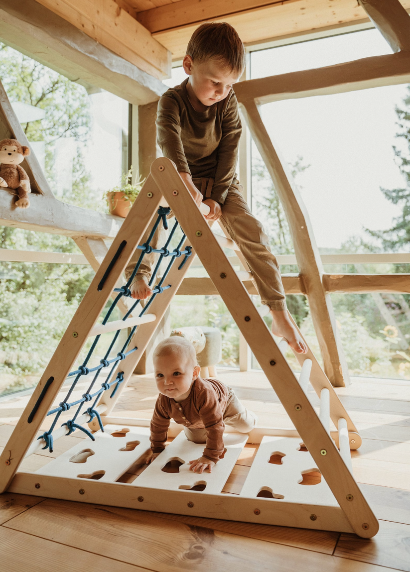 Triangle 3-in-1 Climbing Set Clouds, Net, Bars