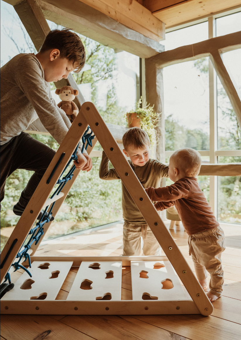 Triangle 3-in-1 Climbing Set Clouds, Net, Bars