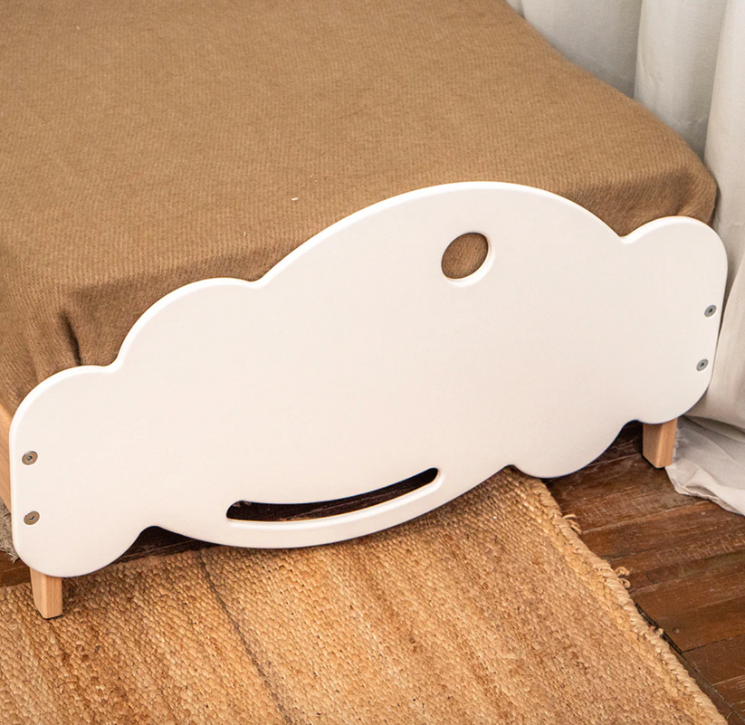 Dreamy Clouds Toddler Wooden Floor Bed with Cloud Theme