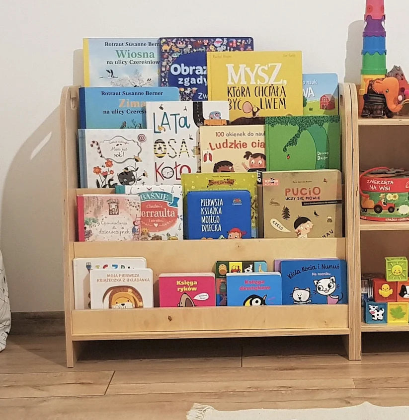 Wooden Montessori Bookshelf