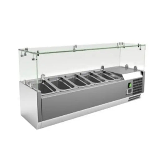 Refrigerated Salad Bar 5 GN 1/3 Containers with Glass Cover | Italian Technology