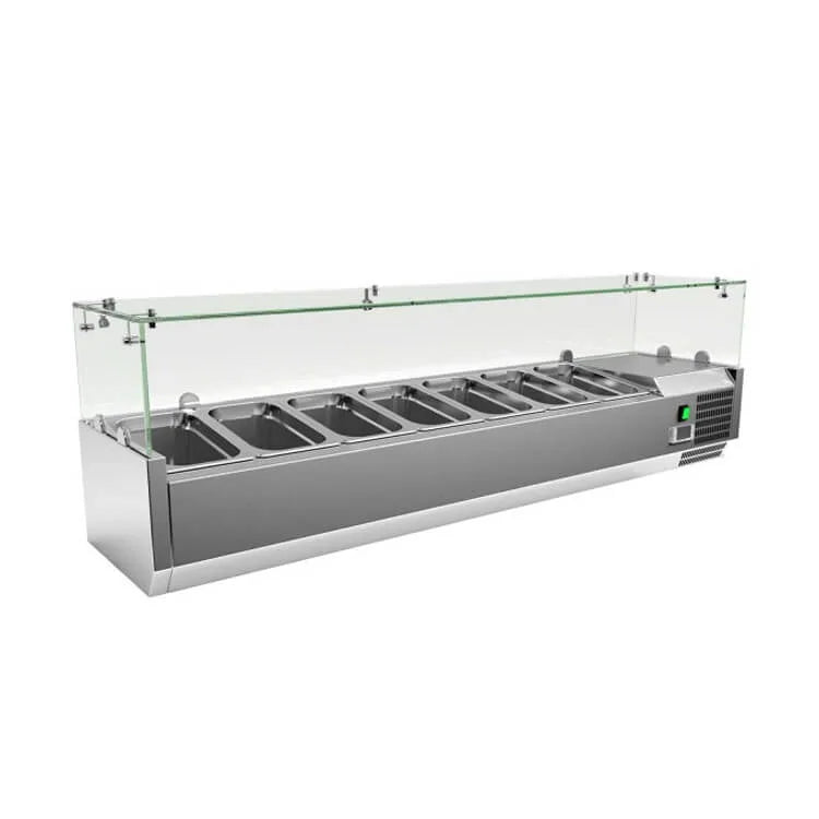 Refrigerated Salad Bar 7 GN 1/4 Containers with Glass Cover | Italian Technology