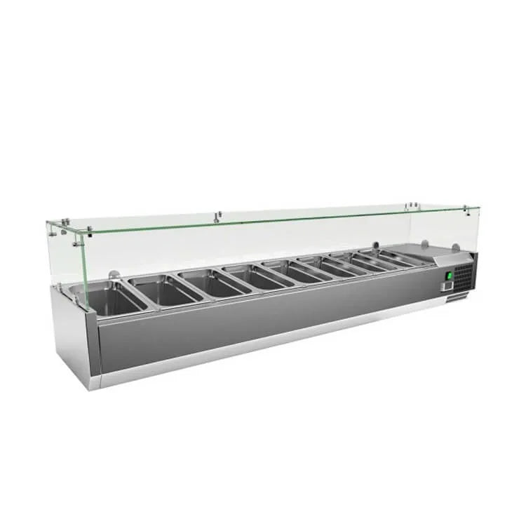 Refrigerated Salad Bar 8 GN 1/3 Containers with Glass Cover | Italian Technology