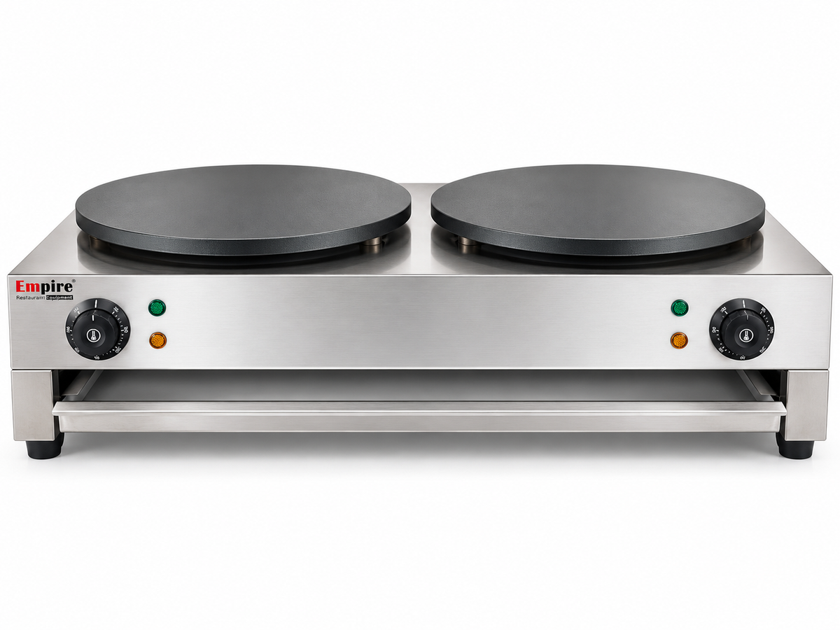 Empire CRH-2 Double Electric Crepe Maker – Commercial Crepe Making Machine - COOLBABY