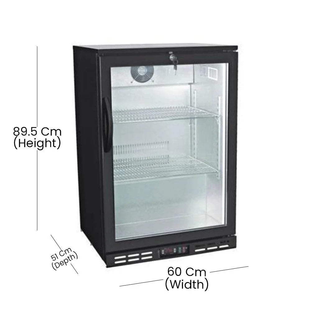 Bar Cooler Black With Single Hinged Door, Capacity 125L - COOLBABY