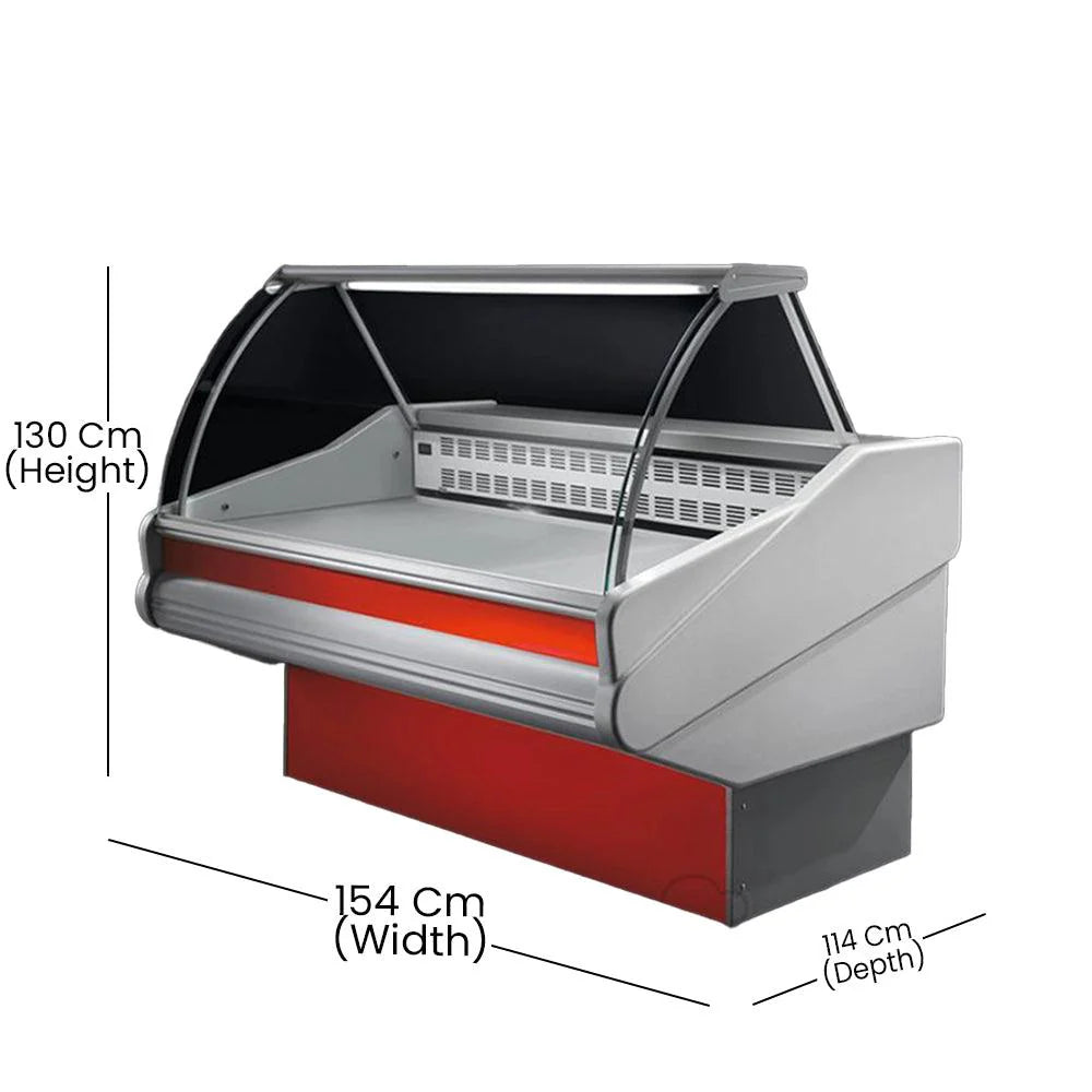 Commercial Cold Food Display, Curved Glass - COOLBABY