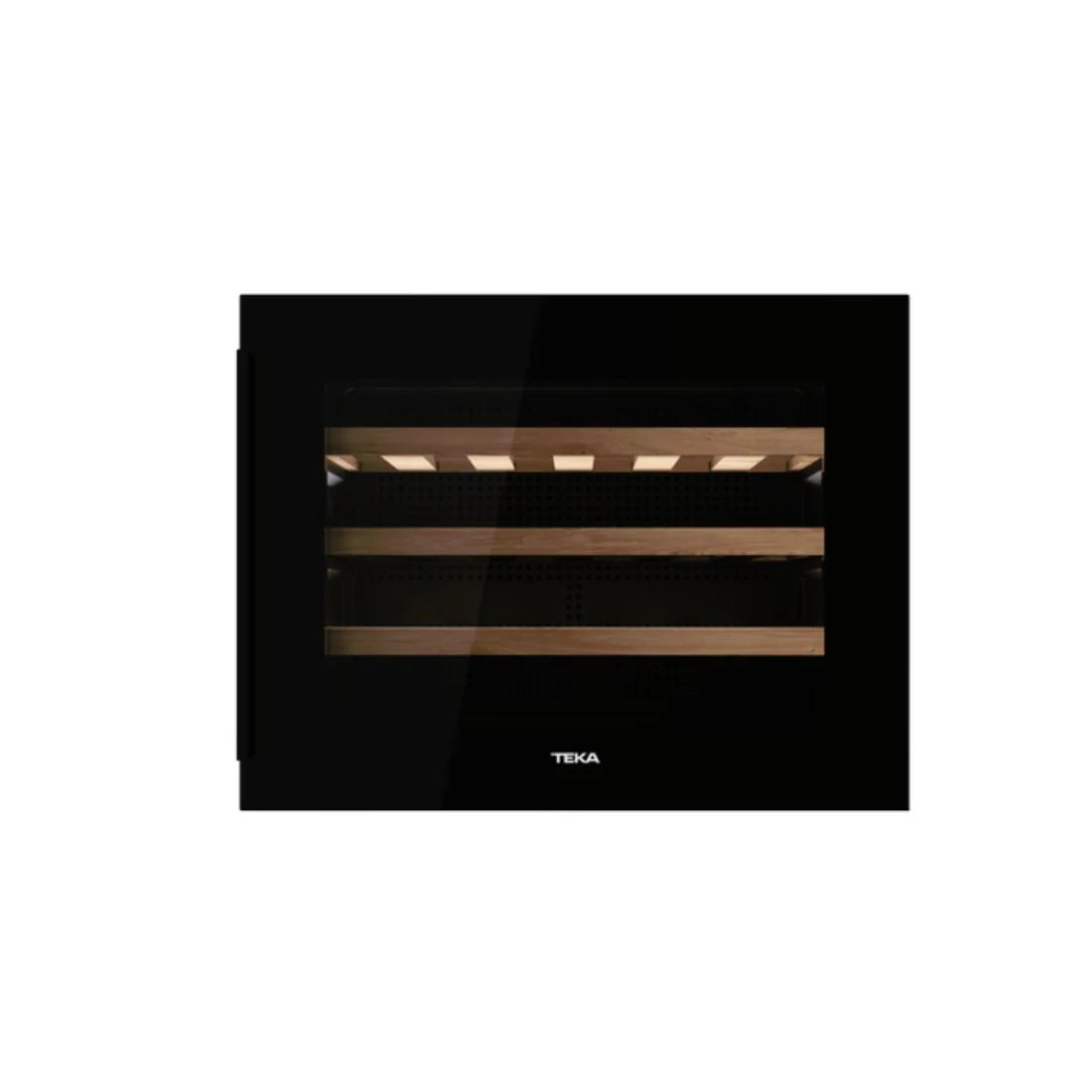 Built-In Wine Cooler RVI 10024 GBK | 24 Bottle Capacity | Black Glass Wine Fridge