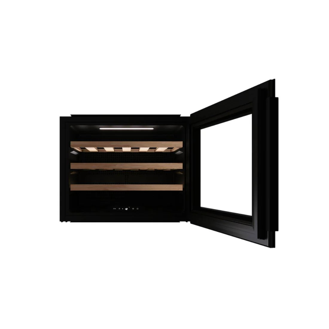 Built-In Wine Cooler RVI 10024 GBK | 24 Bottle Capacity | Black Glass Wine Fridge