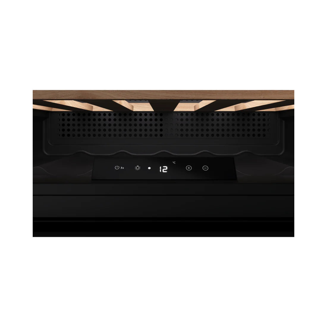 Built-In Wine Cooler RVI 10024 GBK | 24 Bottle Capacity | Black Glass Wine Fridge
