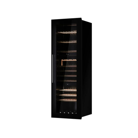 Built-In Wine Cooler RVI 30097 GBK | 93 Bottle Capacity | Black Glass Wine Storage Fridge