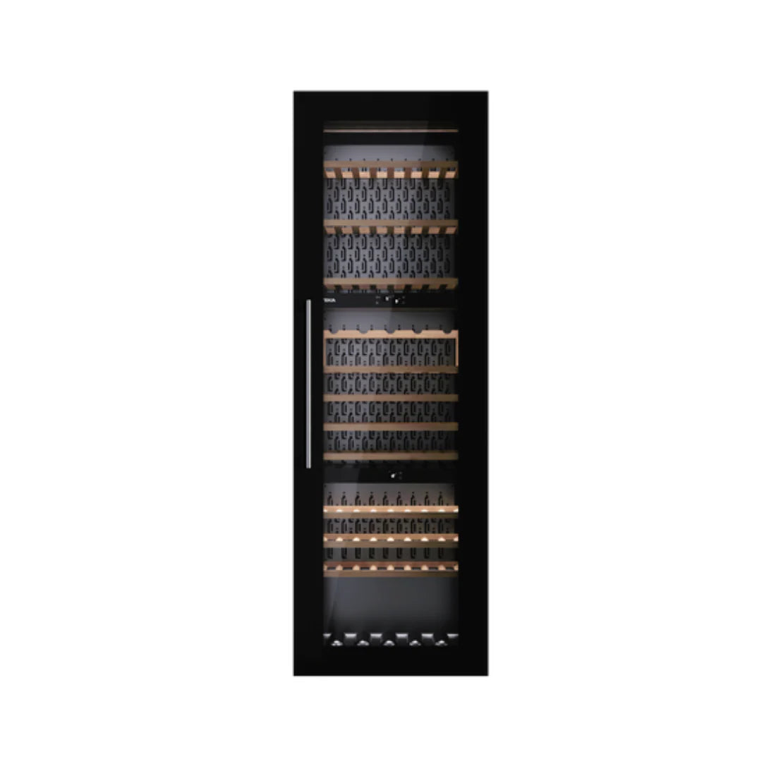 Built-In Wine Cooler RVI 30097 GBK | 93 Bottle Capacity | Black Glass Wine Storage Fridge