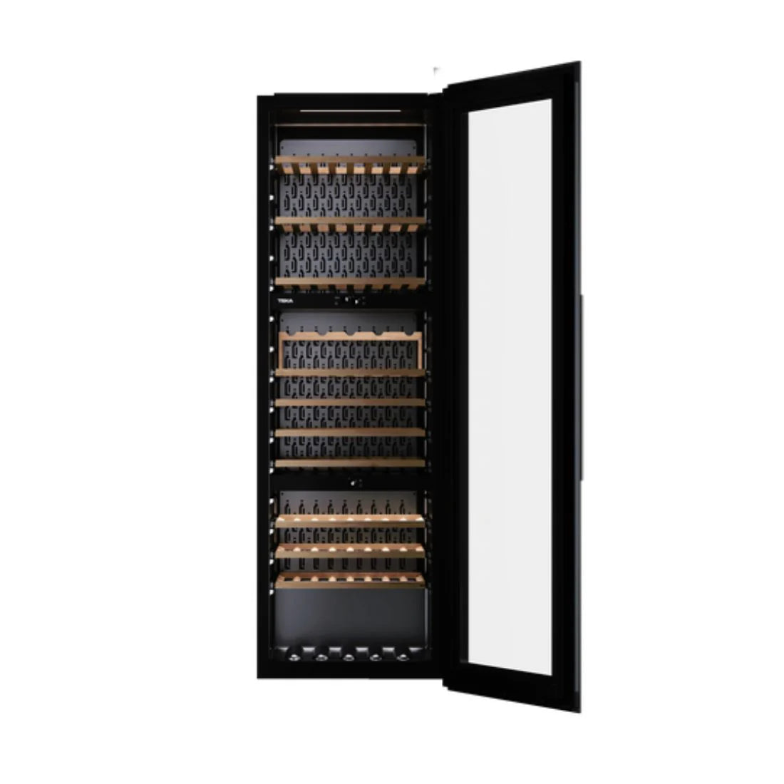 Built-In Wine Cooler RVI 30097 GBK | 93 Bottle Capacity | Black Glass Wine Storage Fridge
