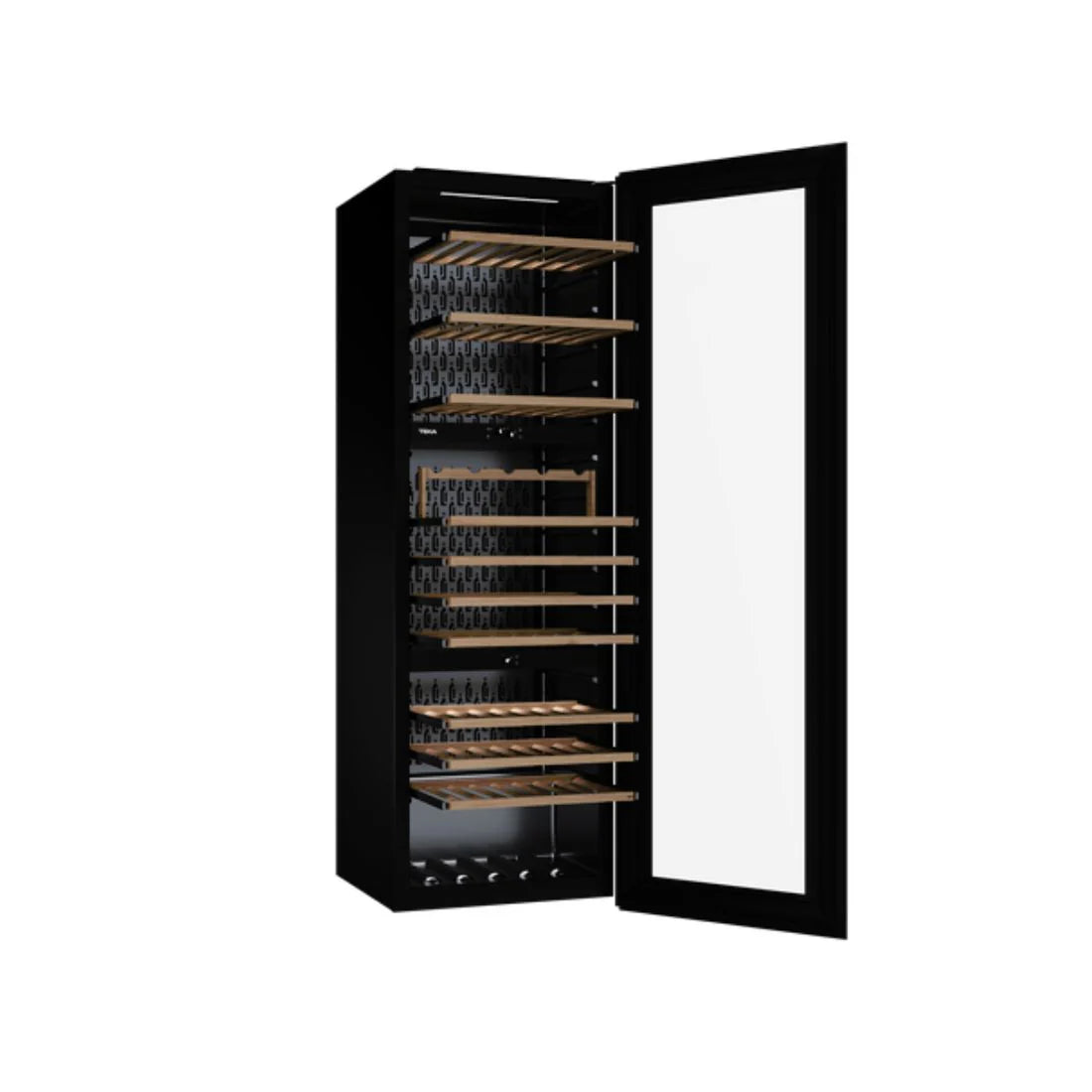 Built-In Wine Cooler RVI 30097 GBK | 93 Bottle Capacity | Black Glass Wine Storage Fridge