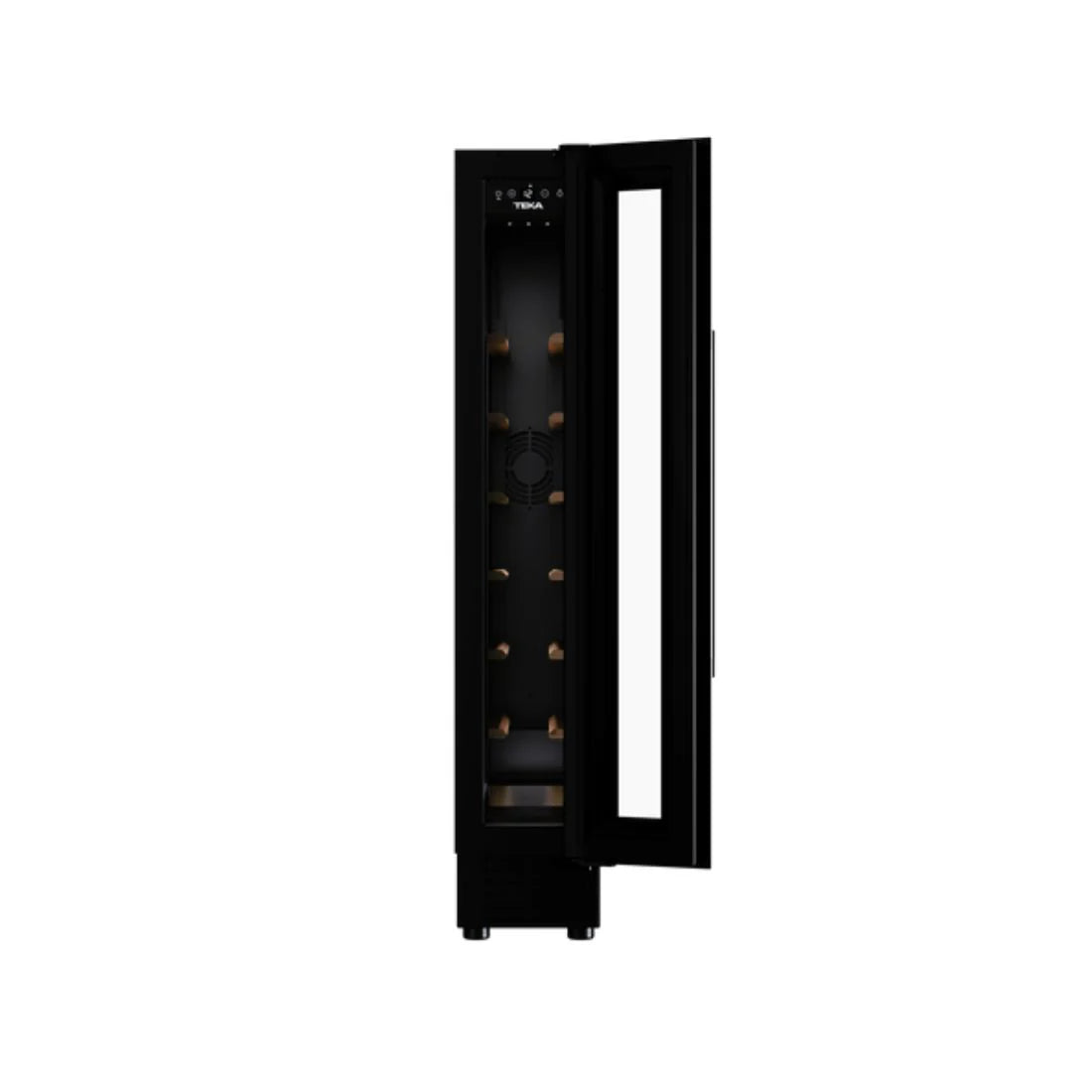 Built-In Wine Cooler RVU 10008 GBK | 8 Bottle Compact Wine Fridge | Black Glass Design