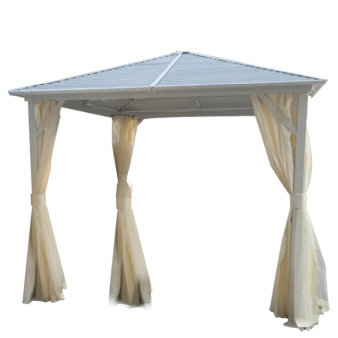 3x3m Galvanized Roof Aluminum Gazebo - White - COOLBABY