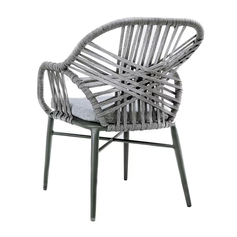 Aluminum Chair With Rope – Grey - COOLBABY