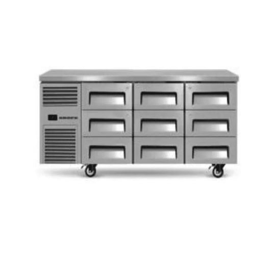 COOLBABY Premium Stainless Steel Work Top Refrigerator - 9 Drawers, 390L Capacity - COOLBABY