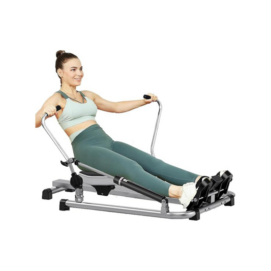 Hydraulic Rowing Machine, Full Motion Rower with Adjustable Resistance & LCD Monitor for Cardio - COOLBABY