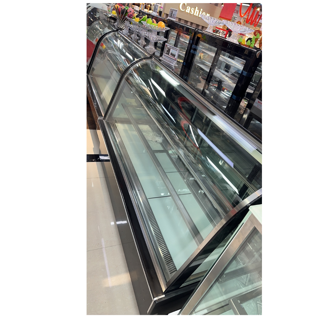 Commercial Display Refrigerator/Chiller, Food Showcase, Cooler With Curved Glass - 1.8 Meters - COOLBABY