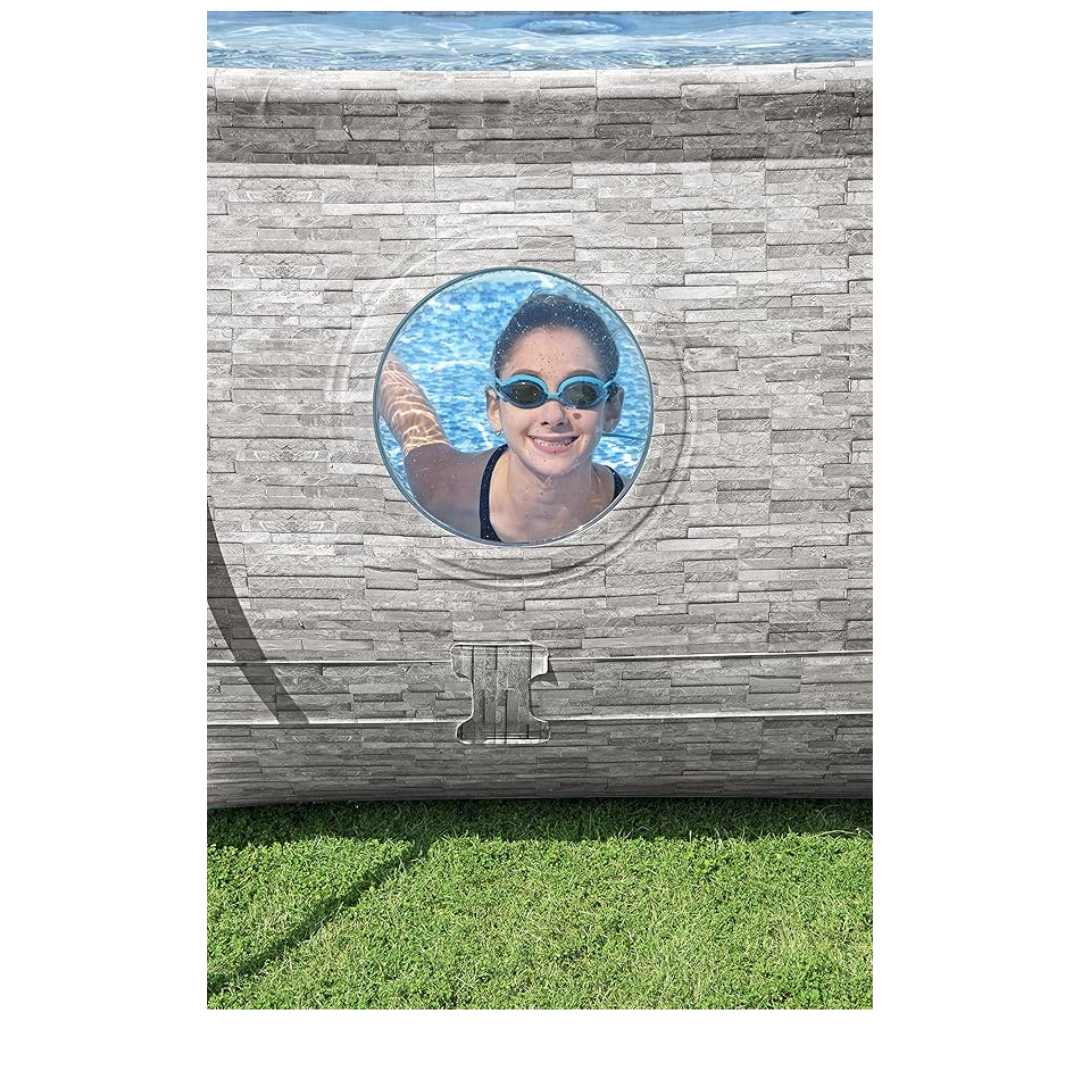 Pool Set Oval Frame - 427x250x100cm - Silver Grey - COOLBABY